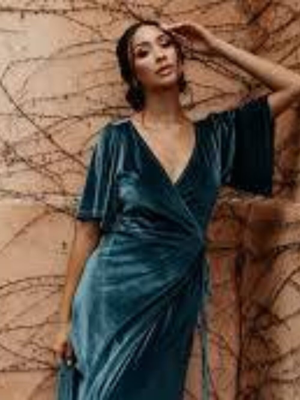 NWT Baltic Born Persian Blue Velvet Wrap Dress ~Meghan. Size XS